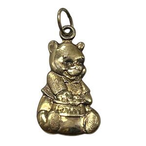Vtg Disney Winnie the Pooh Sterling Silver Charm Pendant Vermeil Gold 925 Hunny
